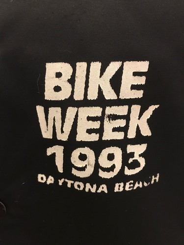 Vintage Bike Week 1993 Daytona Beach FL Black Nylon Baseball Jacket Medium - Picture 4 of 9