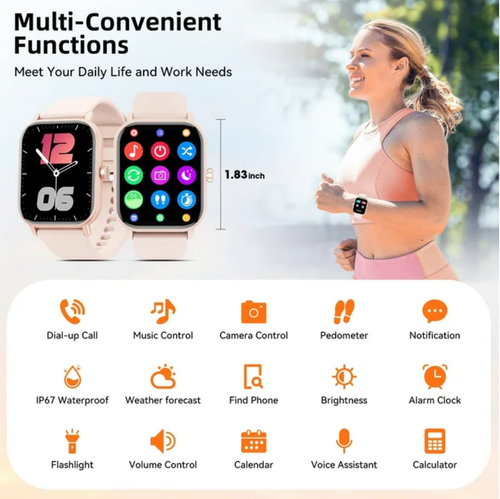 Smartwatch for Android & iPhone, 1.85" Touchscreen, Bluetooth Call, Waterproof - Picture 9 of 9