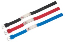 CLEARANCE Silicone Adjustable Medical ID Bracelet Stainless Open Plate 3 Colors