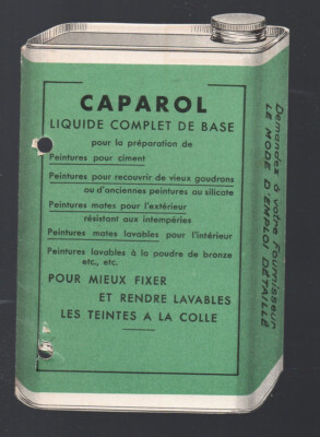 (advertising) CAPAROL can-shaped leaflet fixer for paints P14256