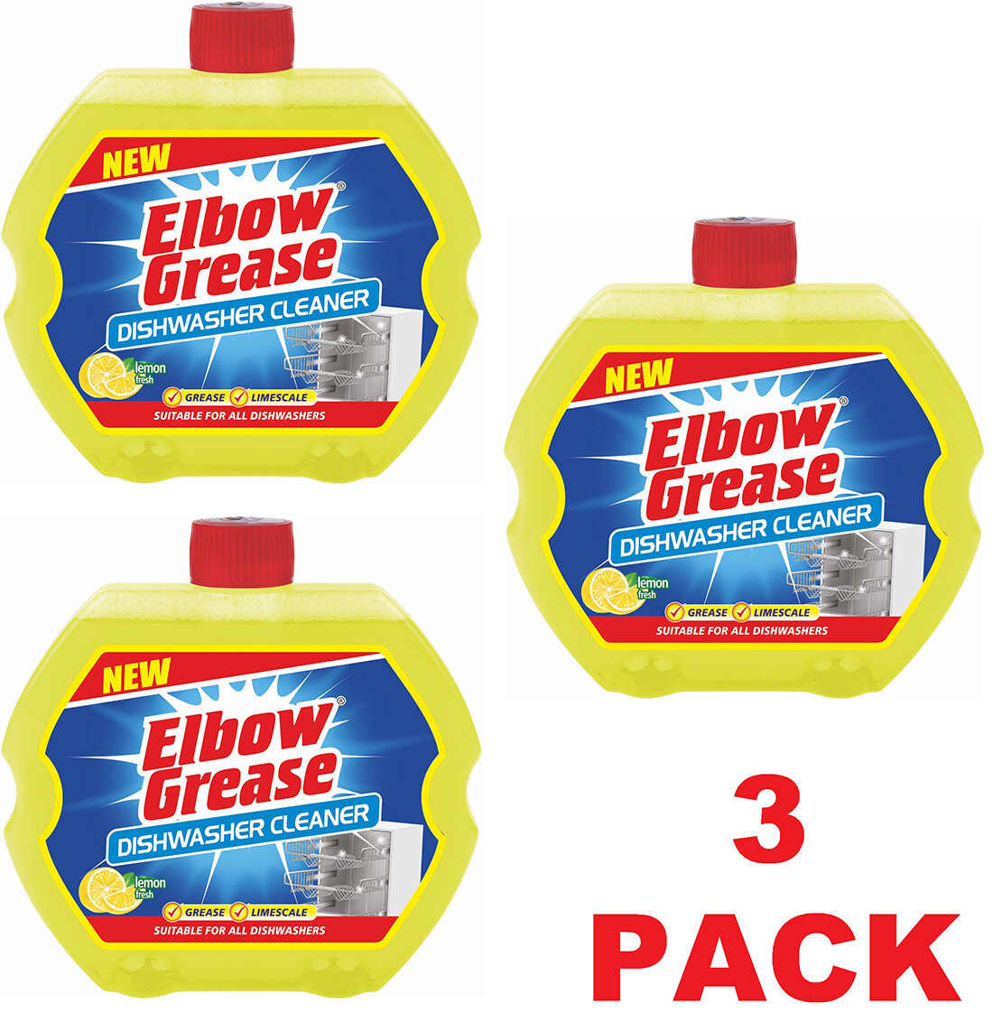 Elbow Grease Dishwasher Cleaner Limescale Fresh Lemon Sparkle Clean