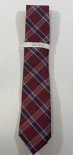 Perry Ellis Men  s Red Dover Plaid Design Wear To Work Business Neck Tie