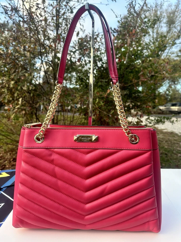 Bolso de Mano Michael Kors Whitney Acolchado Cadena Mediano Eléctrico Rosa Multicolor Foto 3 de 4
