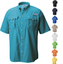 Chemise Columbia PFG Homme - Manches Courtes - Imprimé Poisson - Taille L - Multicolore