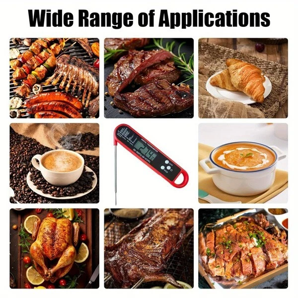 Meat Thermometer Digital LCD Outside Grill Kitchen Food Cooking BBQ Grilling