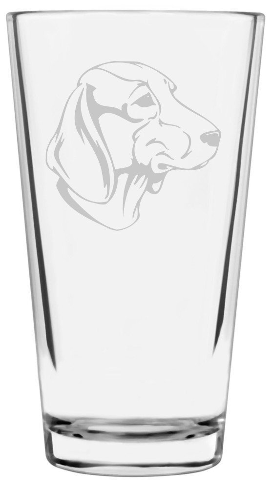 Hamiltonstovare Dog Etched 16oz Pint Glass for All Beverages