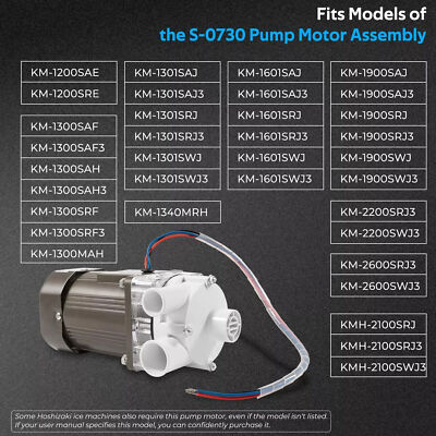 Pompe à Eau Pour Machine à Glaçons Hoshizaki KM-1300S, KM-1200S – Modèle S-0730 (120V)