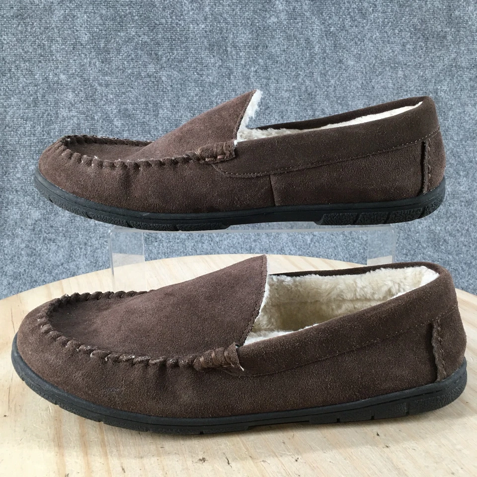 Zapatillas Lands End para mujer 13 mocasines sin cordones marrón gamuza forradas de piel sintética Foto 2 de 4