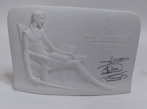 Lladro Collectors Society Don Quijote Porzellan Muschel Plakette signiert 1985 Spanien