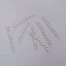 100 Silver Plated Necklace Bracelet Extender Extension Chain 50mm x 3.5mm