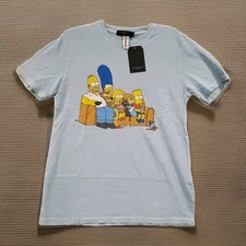 The Simpsons T-Shirt Size Small NWT Distressed Couch Family Junk Food Clothing