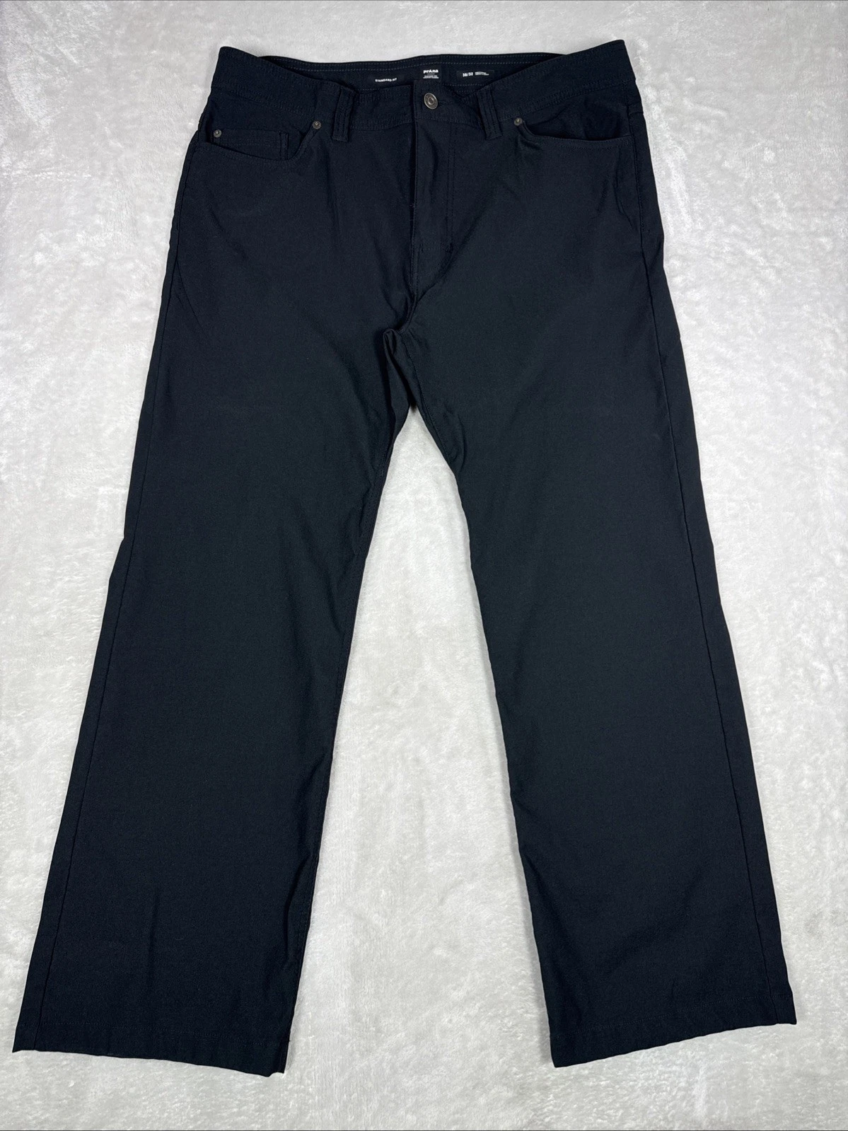 Prana Brion II Slim Hiking Pants Stretch 38x28 Mens Black Trail Outdoors Fishing