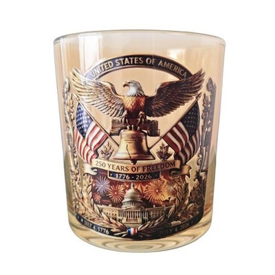 American Eagle Whiskey Glasses -USA Eagles Flag Design 4th of July Veteran Gifts