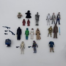 Vintage 1977 Kenner Star Wars Figures Weapons Boba Fett Darth Vader Yoda & More