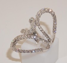 18carat 18k White Gold Diamond Snake Style Dress Ring 2.75ct Size UK-P US-7 1/2