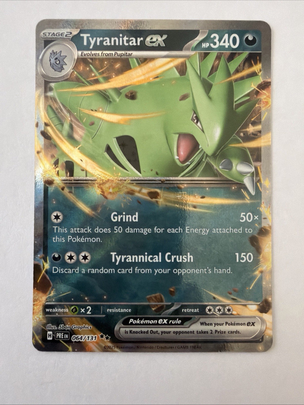 Tyranitar Ex 64/131 Pokémon TCG S&V Prismatic Evolutions Double Rare Holo NM
