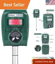 Multi-Species Ultrasonic Pest Repeller with Solar Power and LED Light Activation