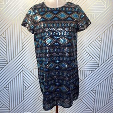 Show Me Your Mumu Tallulah Dress Sequin Shift Evening Party Aztec Size M