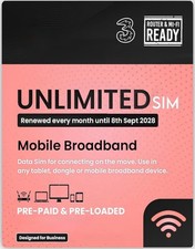 ❤️PREPAID | UNLIMITED 5G Data SIM Card | Exp Sep 2028 | Three & Vodafone Network