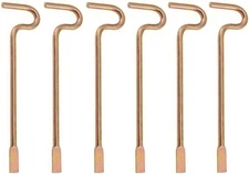 Bedroom/Bathroom Door Steel Emergency Release Tool Gold Color  pack of 6