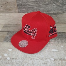 Mitchell Ness NBA Bulls Snapback Hat Oversweep Anniversary Patch Logo