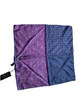 Clearance NEW JZ Richards Pocket Square Handkerchief Silk Purple Navy Geometric