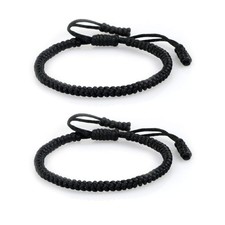 2pcs/set Tibetan Buddhist Woven Bracelets Lucky Protection Red String Knot Rope