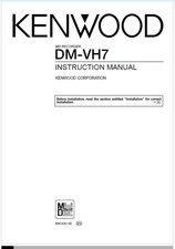 Kenwood DM-VH7 Minidisc Player Recorder  Operating Instruction - USER MANUAL