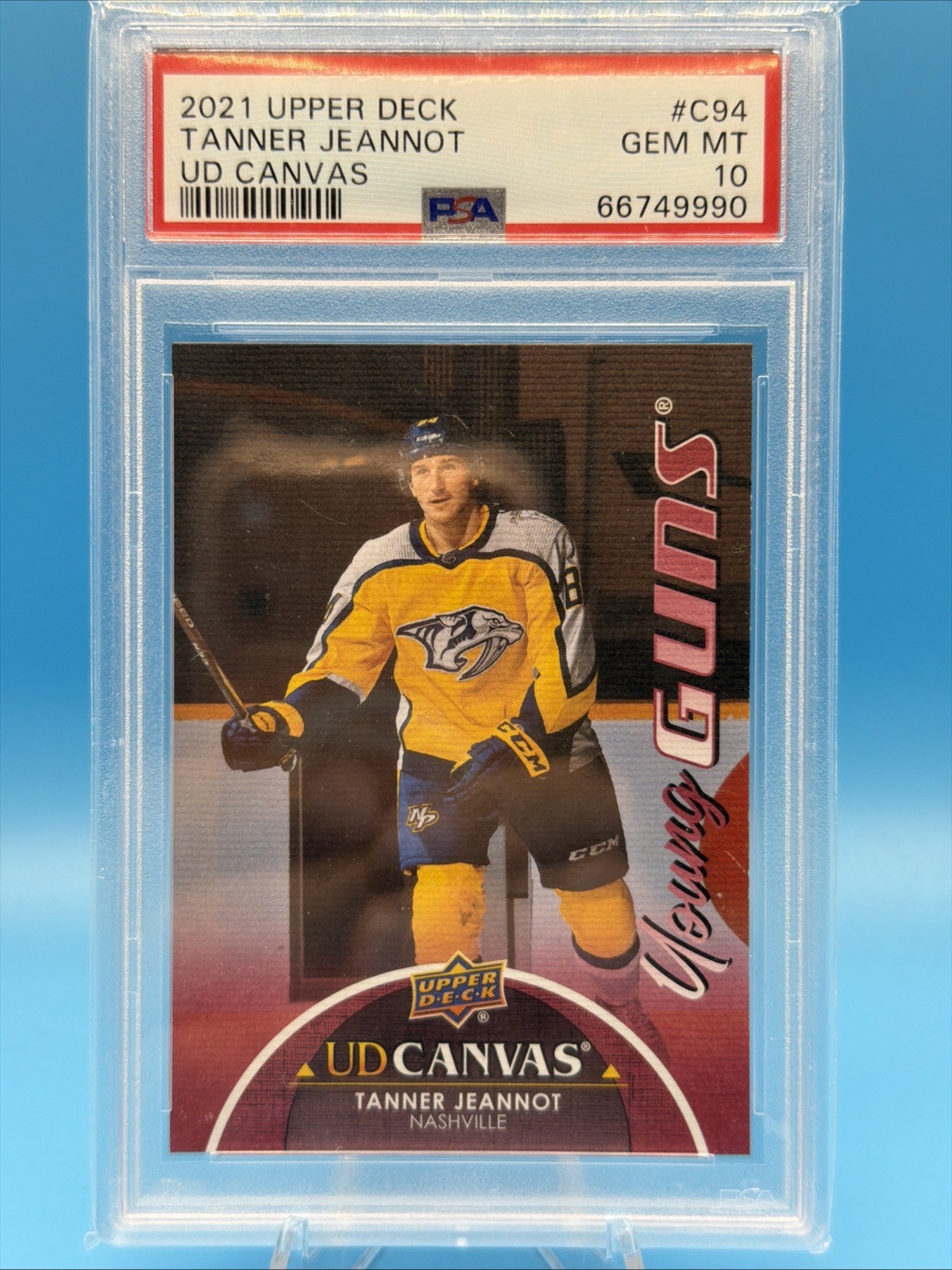 Tanner Jeannot 2021-22 Upper Deck Young Guns UD Canvas RC #C94 PSA 10 GEM MT