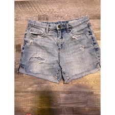 BLANKNYC Womens Denim Shorts Distressed Light Wash Blue Size 27