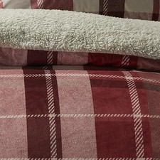 Fusion Snug Mulford Check Flannelette Teddy Fleece Duvet Cover Set