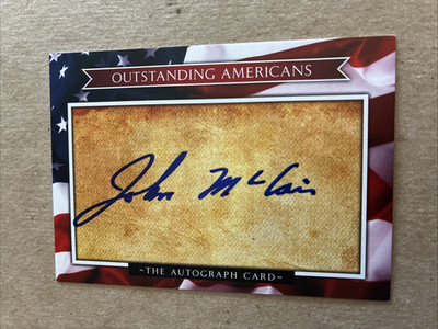 John McCain Senator Outstanding Americans Authentic Hand Signed card