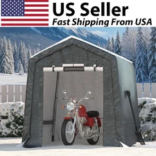6 x 8ft Waterproof Outdoor Storage Shed, Heavy Duty Shelter Portable Shed Gray