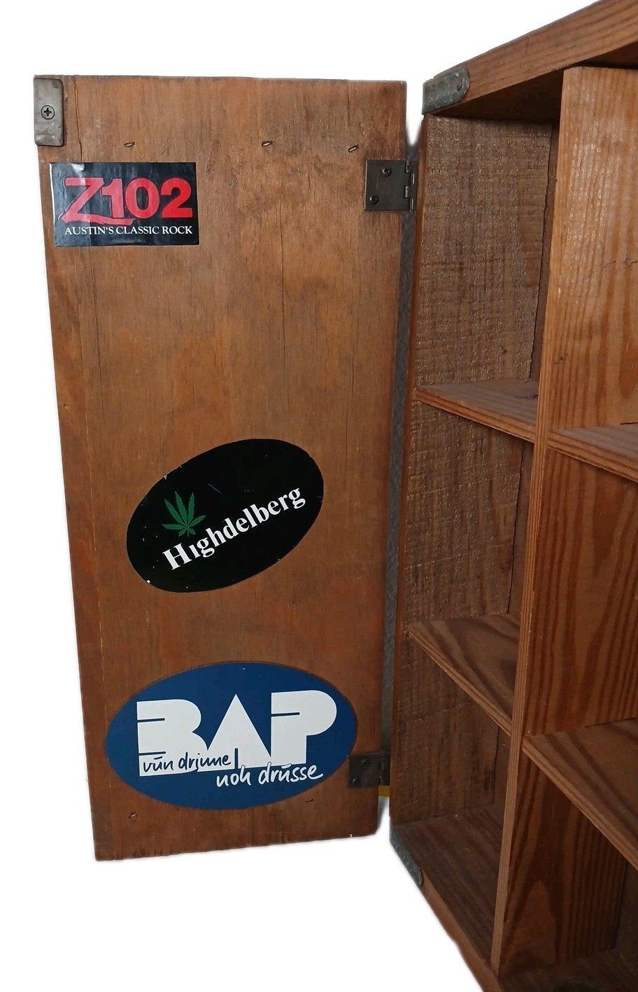 Vintage Drink Pepsi Cola All Wood Cassette Case Hanging Display Shelf Cabinet 