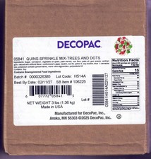 DecoPac 3 Pfund 05841 Quins Streusel Mischung Bäume und Punkte, Ablaufdatum 02/11/27