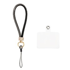 Phone Lanyard, Detachable Wrist Strap Glitters, Black