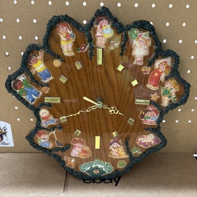 Vintage Cabbage Patch Kids Wall Clocks Wooden Handmade Working-AS IS NOT WORKING