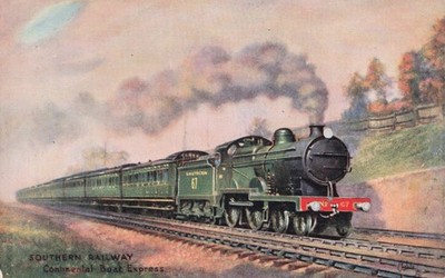 Raphael Tuck Oilette Postkarte Südbahn Continental Boot Express Nr 3541
