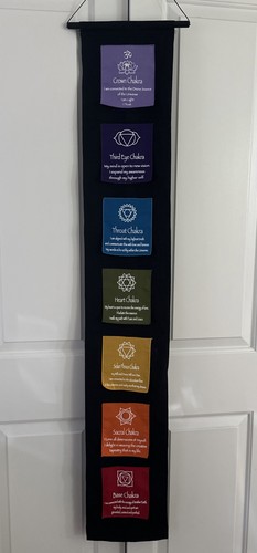 OMA 7 Chakra Meditation Wall Hanging Banner Prayer Flag Tibean Buddhist 
