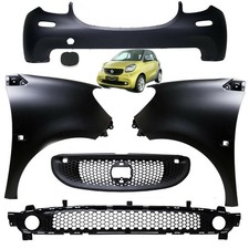 SET Smart Fortwo 453 Stoßstange Vorne + Kotflügel +Kühlergitter + Zubehör 09/14-