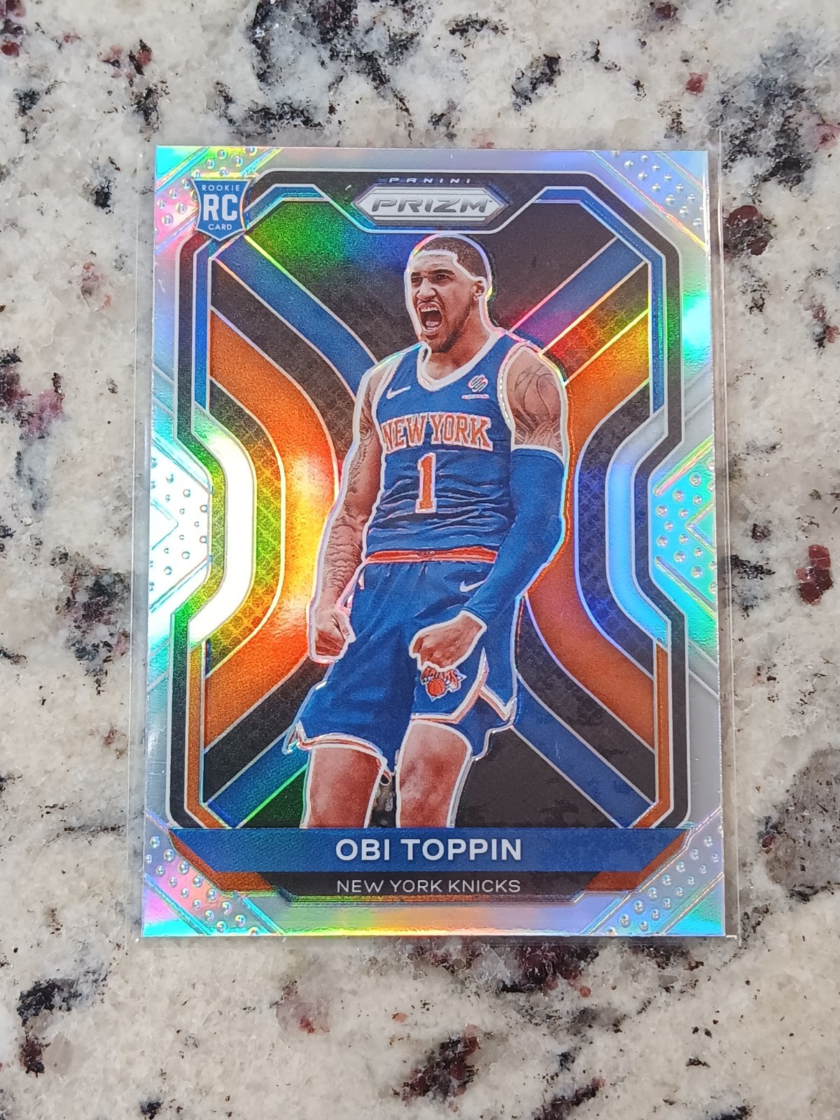 2020-21 Panini Prizm Obi Toppin RC Silver Prizm Rookie #280 Knicks