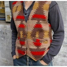 Vintage Wool Blend Southwestern Aztec Navajo Vest Men's Medium