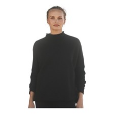 Frank Eileen Effie Long Sleeve Funnel Neck Capelet Black Sz M Heritage Jersey