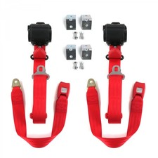 Jp Cjdj 1953 - 1970 Standard 3pt Red Seat Kit Wbrackets-2 Belts