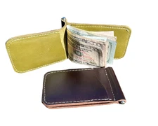 Genuine Full Grain Leather Money Clip Wallet - Handmade - Made in Mexico