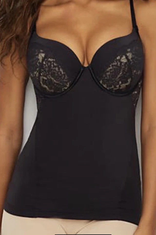 MAIDENFORM Love The Lift Copa de Espuma de Encaje Firme Cami NEGRO NUEVO Para Mujer Talla 32C Foto 2 de 4