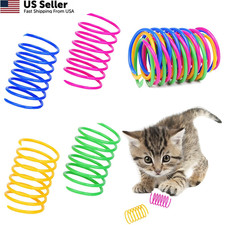 ISMARTEN Cat Spring Toys Pet Wide Plastic Colorful 10pcs, Multiple Colors