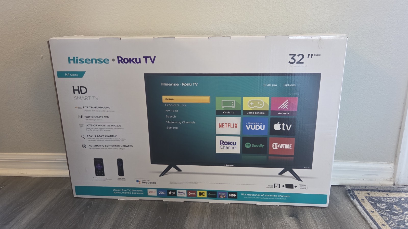 Hisense Roku TV H4 Series 32" LED 720p Smart TV, 120Hz, DTS TruSurround, Black