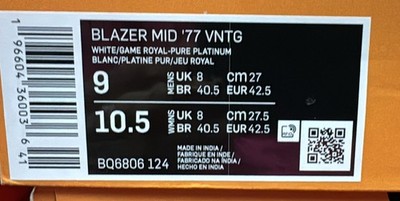 Size 9 - Nike Blazer '77 Vintage Mid White Game Royal for sale