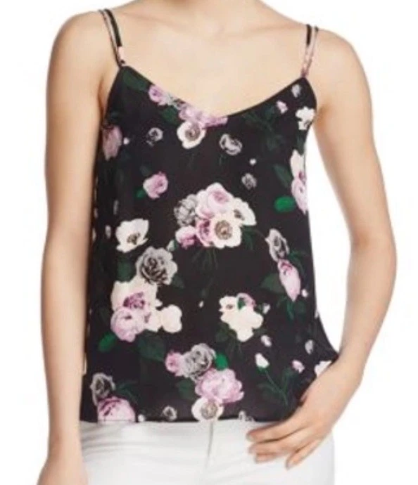 EQUIPAMIENTO Layla 100% Seda Floral Oscuro Camisola Camiseta sin mangas Mujer S P Capa Capricho Foto 4 de 4